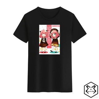 เสื้อยืดสีขาวเสื้อยืดแขนสั้น คอกลม พิมพ์ลายคอสเพลย์ Spy x Family Anya Smug Yor พลัสไซซ์ แฟชั่นสําหรับชาย และหญิงS-5XL