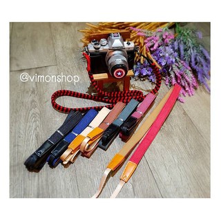 พร้อมส่ง สายคล้องกล้อง เส้นเล็ก สายคล้องคอ ผ้ายีนส์ Camera Strap