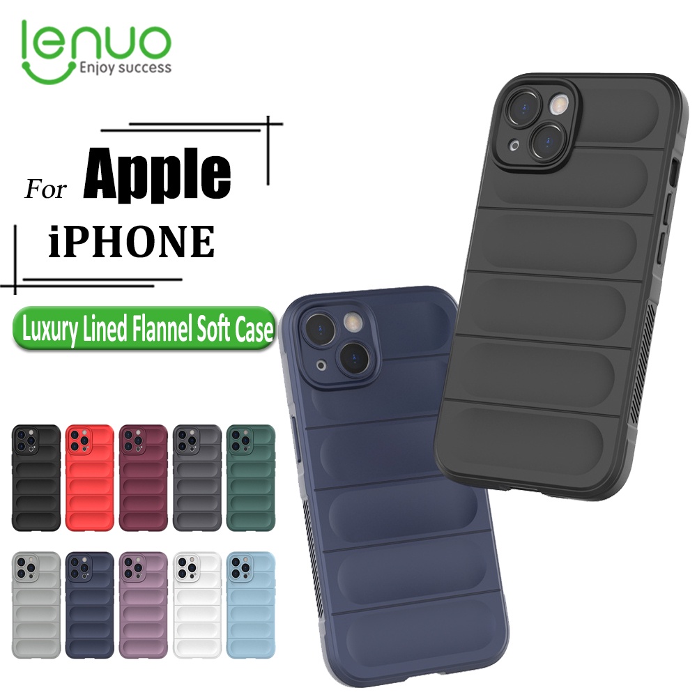 Lenuo เคสโทรศัพท์ซิลิโคน แบบนิ่ม กันกระแทก หรูหรา สําหรับ Apple iPhone 13 Pro Max