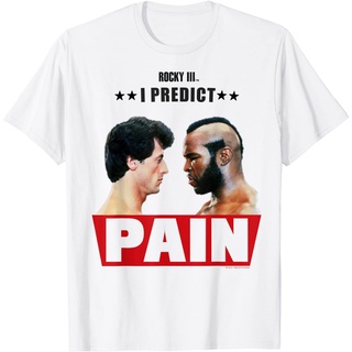 เสื้อยืด Rocky 3 I Predict Pain Rocky And Clubber Face Off Portrait T-Shirt For