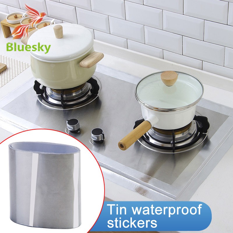Aluminum Foil Kitchen Cooktop Sink Stickers Waterproof Removable High