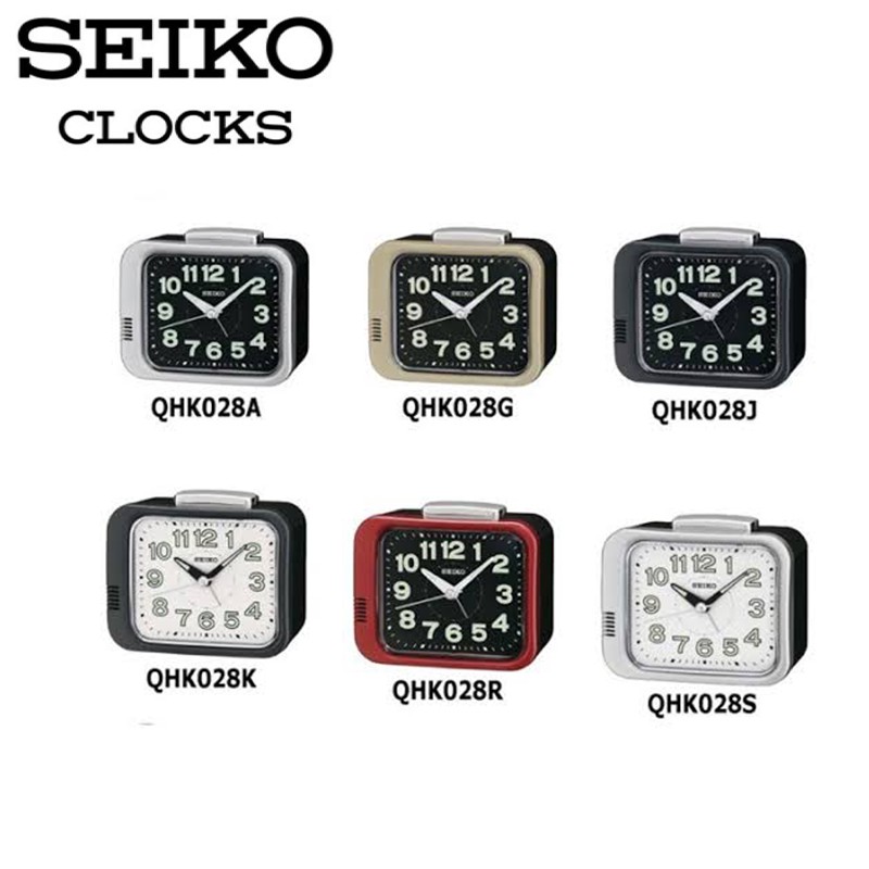 นาฬิกาปลุก ไซโก้ (Seiko) เสียงกระดิ่งดัง พรายน้ำ เดินเรียบ  รุ่น QHK028นาฬิกาSEIKO ของแท้ นาฬิกาปลุกมีพรายน้ำ เดินเงียบ