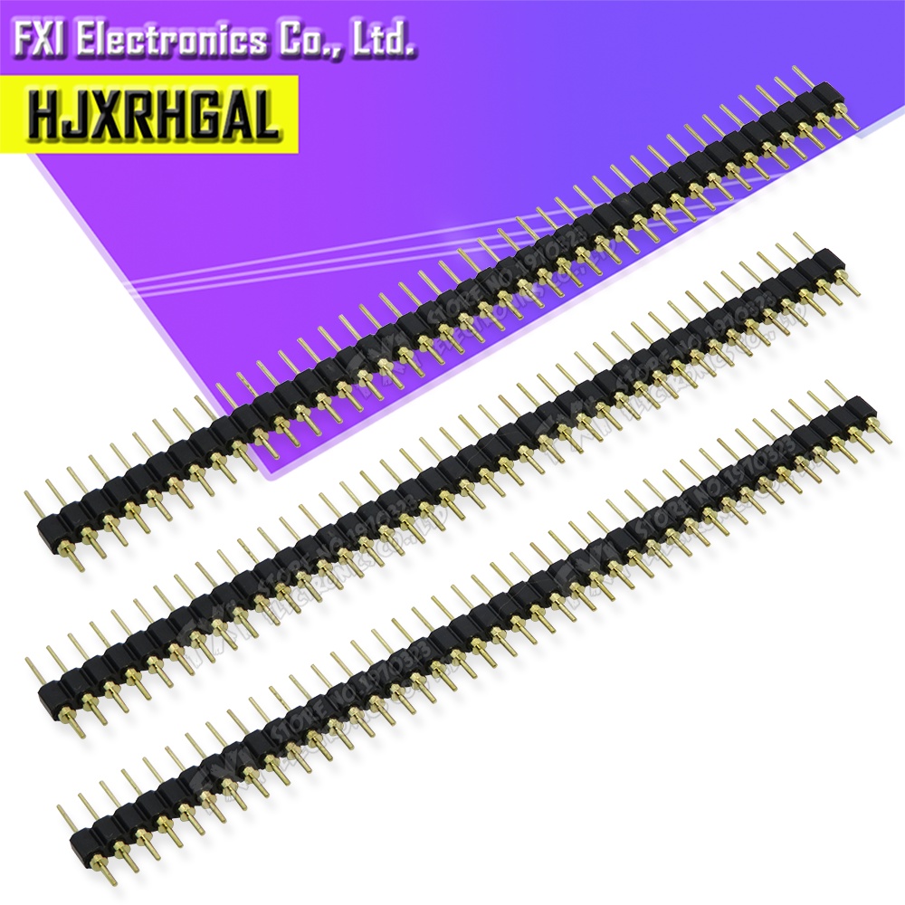5PCS 40P Header Strip ชาย Header เดี่ยวแถว 40 Pin 2.54mm Pin Connector Strip รอบเข็ม 1x40 Connector 