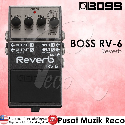 Boss RV-6 Digital Reverb Guitar Effects Pedal (RV6)
