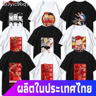 terdiny เสื้อยืดลำลอง ชุดคู่รักใหม่ Slam Dunk เสื้อยืดผู้ชาย Mitsui Shou Rukawa ฤดูร้อนแขนสั้นบาสเกตบอลอะนิเมะอุปกรณ์ต่อ