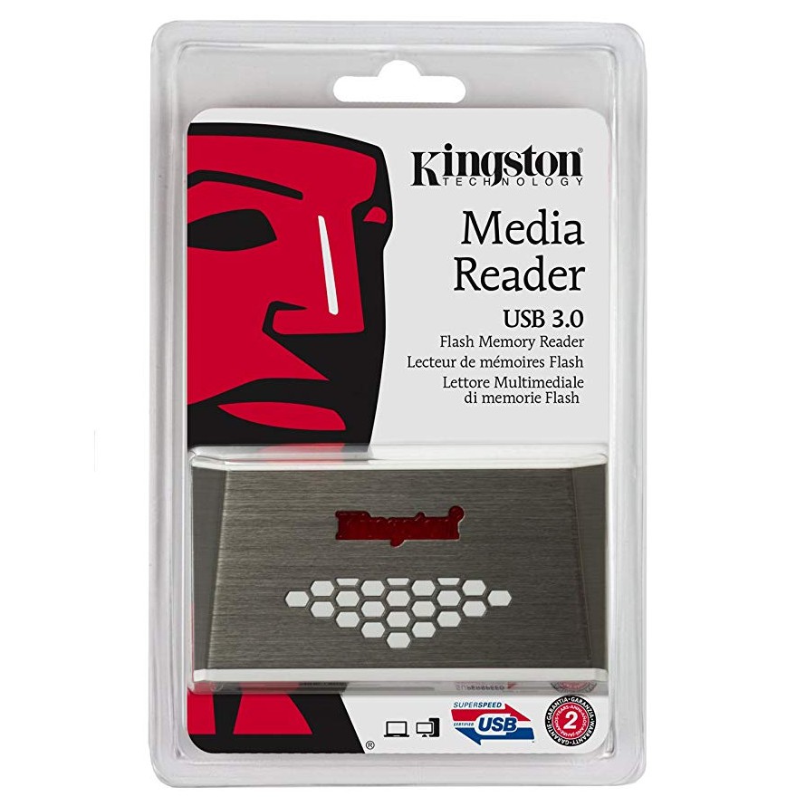 Kingston High Speed Card Reader USB 3.0 ประกันศูนย์ไทย 2 ปี รุ่น FCR-HS4