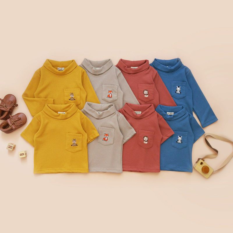 เสื้อคอเต่า Boomi โดย SDS.Kids || เสื้อซี่โครงวาฟเฟิลสําหรับเด็ก Unisex || Littlemim