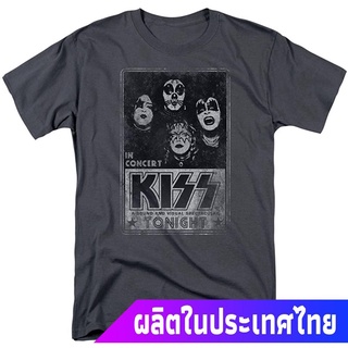 เสื้อยืดสีพื้นคอกลม Trevco Mens Kiss Live In Concert T-Shirt sale kiss