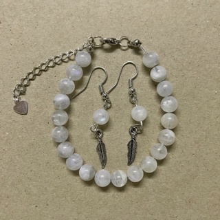 [[Set]] Moonstone สร้อยข้อมือ + ต่างหู