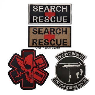 Search RESCUE แผ่นแพทช์ ปักลาย สําหรับหมวก เสื้อผ้า