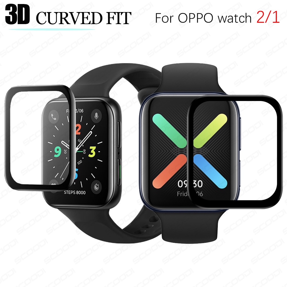 สําหรับ OPPO watch 2/1 3D Curved Cambered Full Cover ฟิล์มกระจกนิรภัยป้องกันหน้าจอ 41 มม.หรือ 46 มม.หรือ 42 มม.