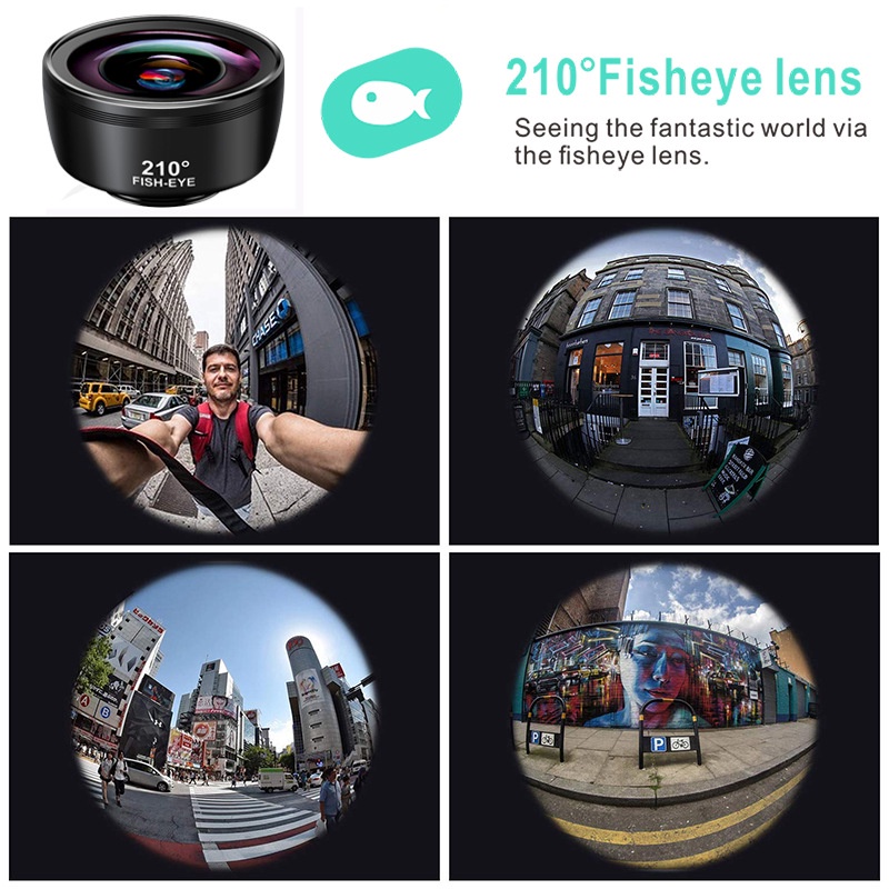 HD Phone Lens Kit Telephoto Lens Wide Angle Macro Fisheye Universal ...