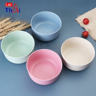 LerThai ชามข้าวเด็กข้าว สาลีทรงกลม ปลอดภัยไม่มีสารพิษ วัสดุธรรมชาติ   Round plastic bowl