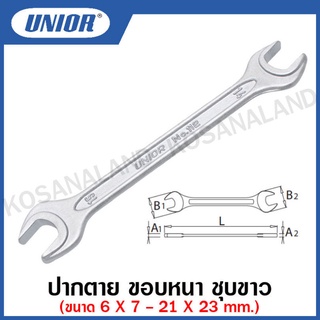 Unior ประแจปากตาย ขอบหนา ชุบขาว รุ่น 112 ( 112/2 / 112/2 ) (Open End Wrenches ) ปากตาย ประแจ