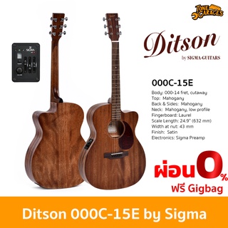 Ditson Guitars 000C-15E Acoustic Guitar กีต้าร์โปร่งไฟฟ้า กีต้าร์อะคูสติกไฟฟ้า OOOC-15E