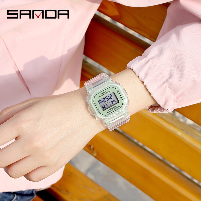 Sanda นาฬิกาข้อมือดิจิตอล กันน้ำ สไตล์กีฬา แฟชั่นสำหรับผู้ชายและผู้หญิง