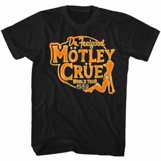 T-shirt  เสื้อยืด ลาย Motley Crue Feel Good Tour 2 สีดํา สําหรับผู้ใหญ่S-5XL