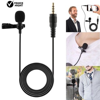 ไมโครโฟนตัดต่อ 3.5 มม. แฮนด์ฟรีคอนเดนเซอร์แบบมีสาย Mini Lavalier Mic