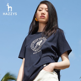 [S-5XL] Hazzysx playforever เสื้อยืดคอกลม แขนสั้น ผ้าฝ้าย พิมพ์ลาย แฟชั่นฤดูร้อน สําหรับผู้ชาย และผู้หญิง