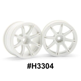 HPI 3304 WORK EMOTION XC8 WHEELS 26mm WHITE (6mm OFFSET)