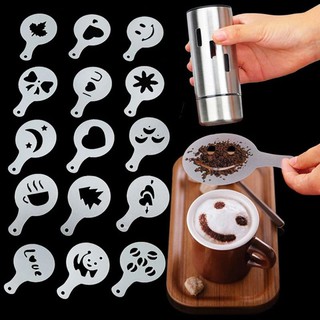 Coffee Stencil แผ่นพลาสติกตกแต่ง กาแฟ คาปูชิโน่