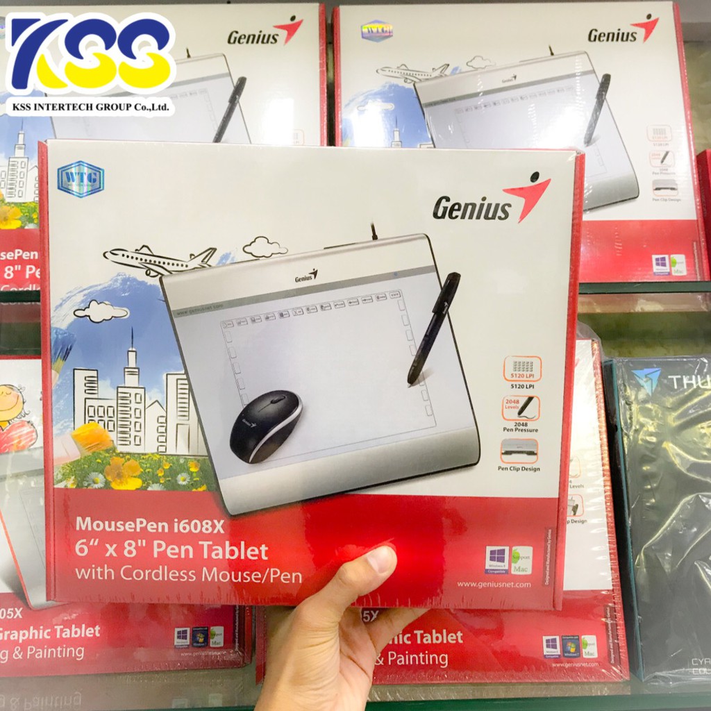 Genius Mouse Pen Drawing Tablet เมาส์ปากกา รุ่น i608Xรองรับระบบ Window : Mac OS X/Vista/XP64Bit/XP/M