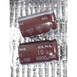 Elna RA3 6800uf 10v (ตัดขา) capacitor ตัวเก็บประจุ คาปาซิเตอร์  เกรด ออดิโอ