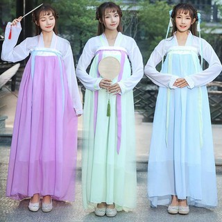 🔥Hot sale~ Hanfu นักเรียนหญิงเต็มหน้าอกกระโปรงเครื่องแต่งกายสไตล์จีนกระโปรงนางฟ้ายาว Xiahan องค์ประกอบบริการคลาสกระโปรง