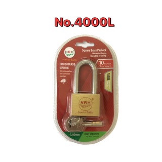 กุญแจ ทองเหลือง แท้ ทั้งตัว ระบบลูกปืน 40mm. No.4000L (รุ่นห่วงยาว) | Rich168Trading