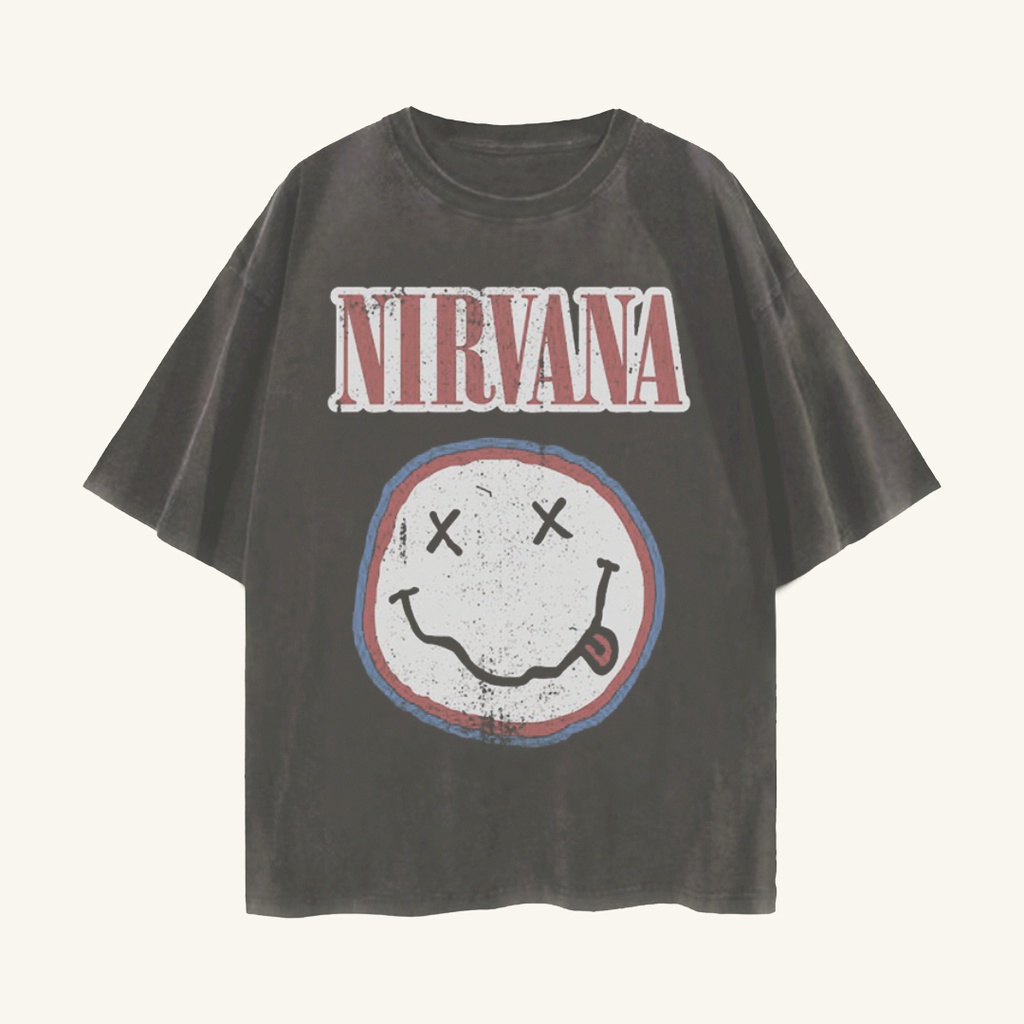 เสื้อยืดโลโก้วง Nirvana (OVERSIZED) เสื้อยืดวง Nirvana Vintage