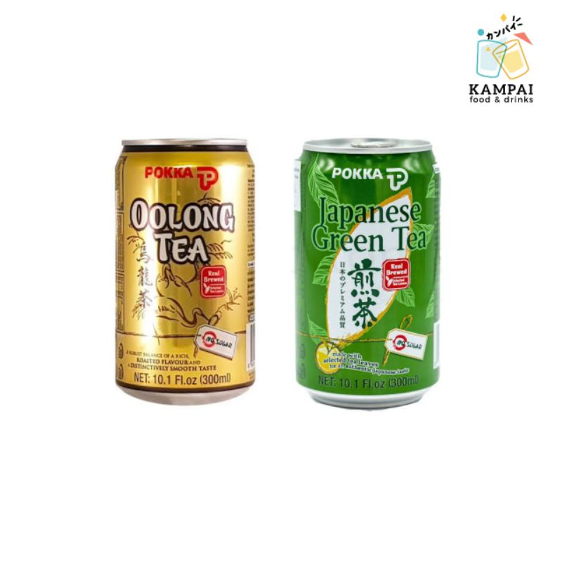 ชาเขียวญี่ปุ่น ชาอูหลง พ็อคค่า Pokka Green Tea : Oolong Tea ไม่มีน้ำตาล No sugar 300 ml.