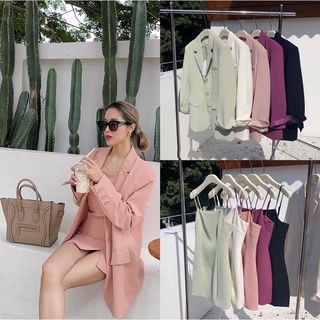 SURY SUIT : BELINDA PASTEL SET งานผ้าหนาอยู่ทรงเเบบไม่รีดก็สวย มีซับในทั้งชุด ไม่ใช่งานเกรด 400.- ค่ะ