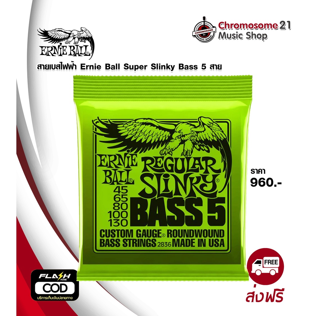 สายเบสไฟฟ้า Ernie Ball Regular Slinky Bass 5 สาย