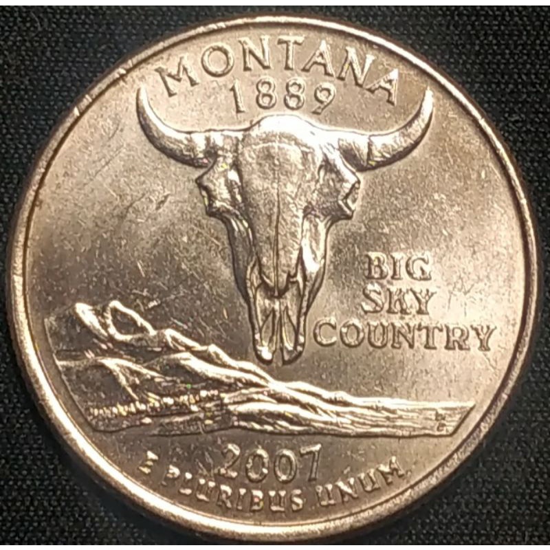 สหรัฐอเมริกา (USA),  ปี 2007, 25 Cents รัฐมอนทาน่า (Montana), ชุด 50 รัฐของประเทศสหรัฐอเมริกา