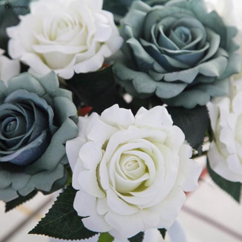 5x Artificial Silk Fake Flowers Rose Flower Wedding Bouquet Party Home ...