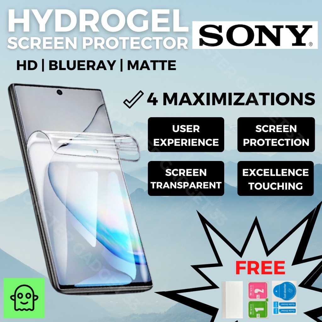 Sony Hydrogel ป้องกันหน้าจอ Xperia 10 10II 10Plus 5 5II 5III 1 1II 1III M5 M4 MX XDual ฟิล์มใสพร้อมเ
