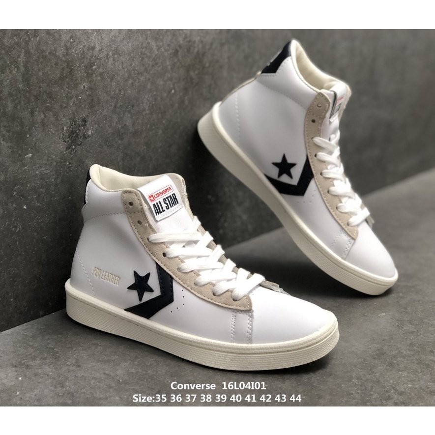 Converse Pro Leather Mid "White" 1976 Reissue Star Arrow High Top Retro All-match Leather Men's and Women's Sneakers