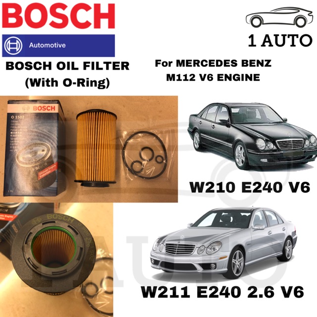 BOSCH กรองน้ํามันเครื่องสําหรับ MERCEDES E240 W211 W210 E230 E240 E280 W220 S280 M112 M272 V6