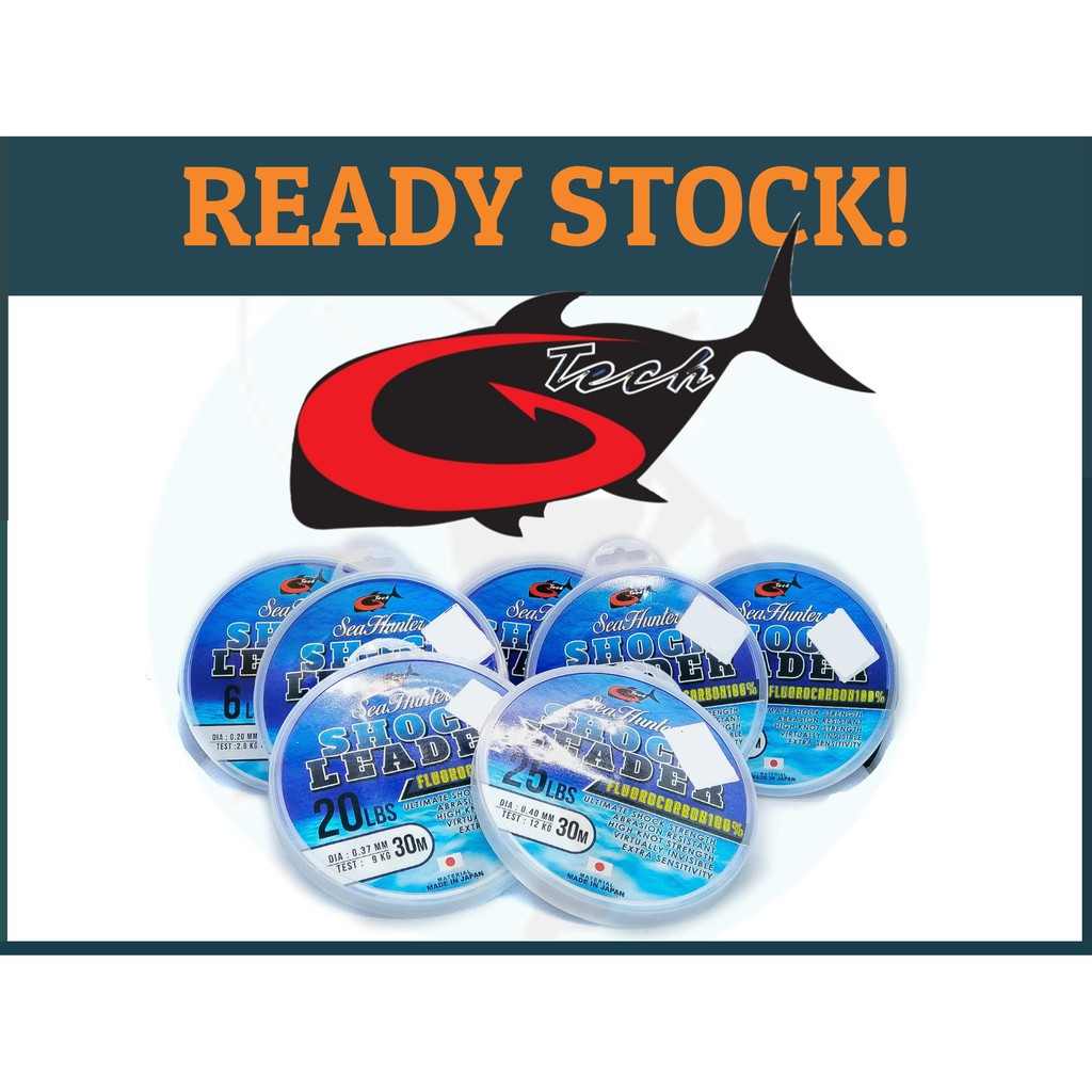 G-TECH SHOCK LEADER 100% FLUOROCARBON GHOST SUPPORT FG KNOT FC LIKE GHOST ROPE FISHING CORAL VANISH 