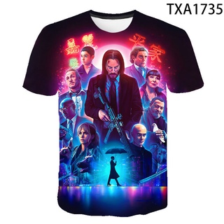 เสื้อยืดคอกลม พิมพ์ลาย John Wick 3 มิติ แนวสตรีท เหมาะกับฤดูร้อน สําหรับผู้ชาย และผู้หญิง 2022