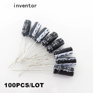 100ชิ้น 25V ตัวเก็บประจุอลูมิเนียมอิเล็กโทรไลติก 10UF 22UF 33UF 47UF