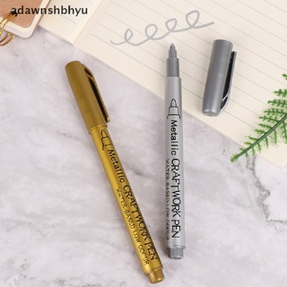 [adawnshbhyu] ปากกามาร์กเกอร์ กันน้ํา สีทอง และสีเงิน สําหรับวาดภาพระบายสี DIY