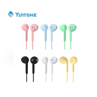 YUNTOHE หูฟัง หูฟังอินเอียร์สากลสำหรับ Android 3.5มม. หูฟังเบสหนักๆหูฟังสำหรับออกกำลังกายกีฬาป้องกันเสียงรบกวนรอง