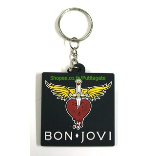 Bon Jovi บอน โจวี พวงกุญแจ  ปั๊มนูน วงร็อค kc206 เกรดพรีเมี่ยม