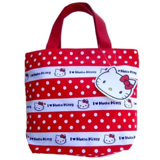 LULUGIFT Hello Kitty Kawaii Canvas Multiple Use Red Shopping Bag