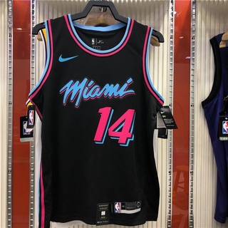 เสื้อกีฬาบาสเก็ตบอล คอกลม ปักลาย Herro # 14 NBA 2020 Miami Heat สีดํา สําหรับผู้ชาย