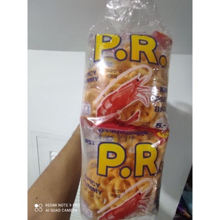 ข้าวเกรียบ พีอาร์ PR ขนาด 15 กรัม * 12 ซอง ข้าวเกรียบกุ้ง