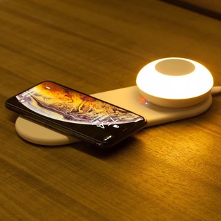 ไฟหัวเตียง , Round Shape Led Wireless Charging Night Lamp