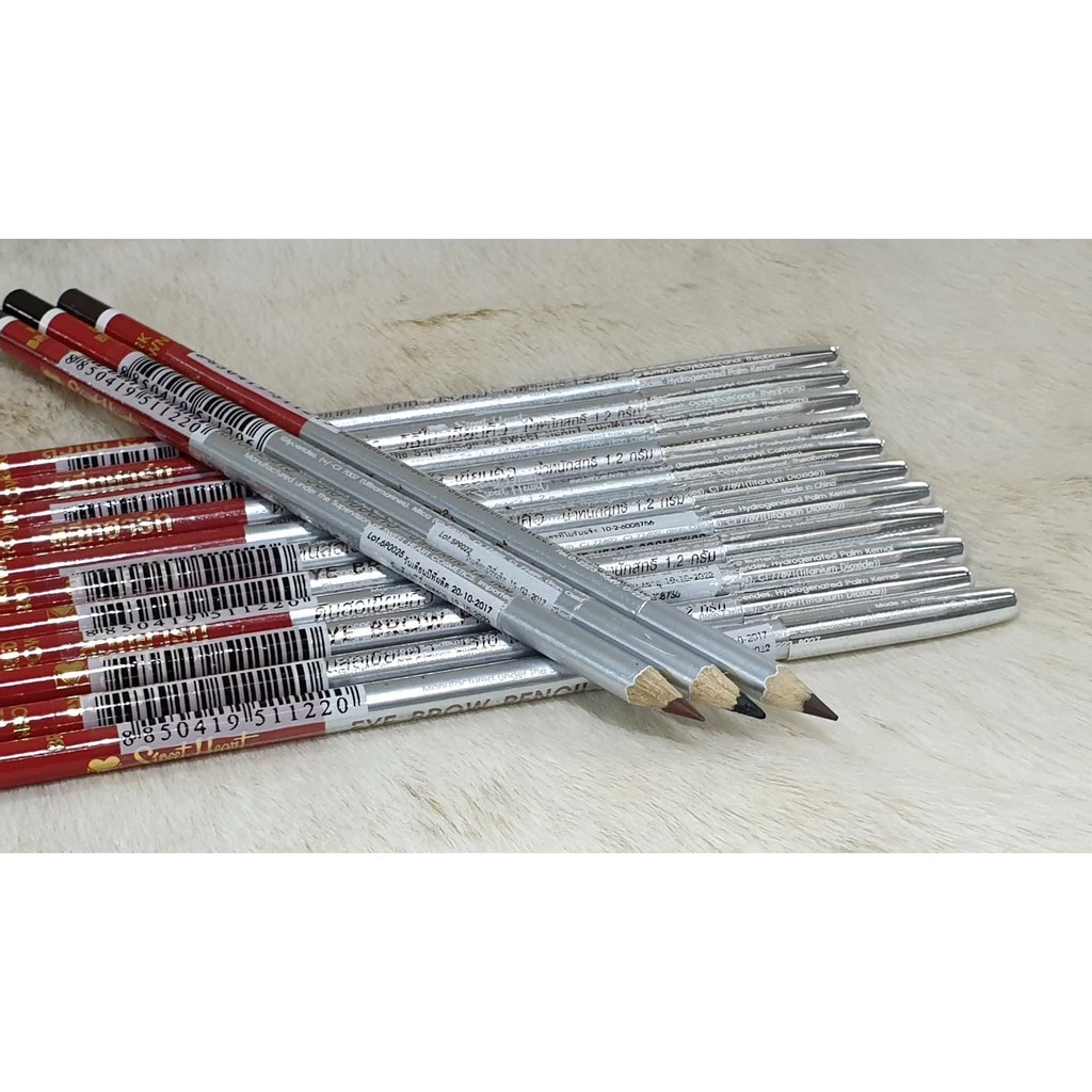 (มีส่งด่วน) Sweet Heart Eye Brow Pencil ดินสอเขียนคิ้ว สวีทฮาร์ท 12 แท่ง ( รุ่นสลิม ) มีให้เลือก 3 สี ( 1โหล )