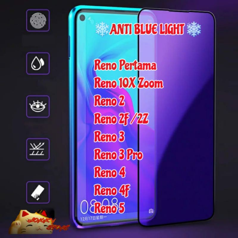 Anti-Scratch Blue Glass Oppo Reno First 2 2F 2Z 3 3Pro 4 4F 5 5F 6 7 7Z 8Z 8T Pro 4G 5G 10x ซูมกระจก